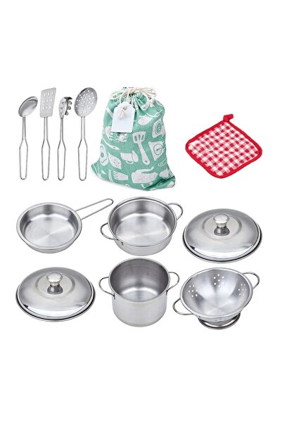Choice مجموعة أدوات طهي للأطفال من 12 قطعة - مجموعة أدوات طهي صغيرة من الفولاذ المقاوم للصدأ
