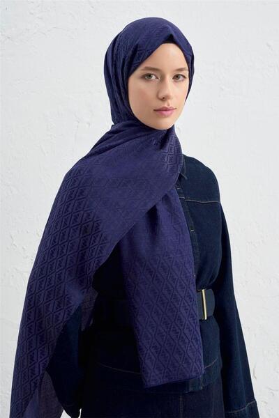 Armine Elegance İpek Pamuk Monogram Şal 02
