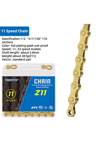 Choice سلسلة دراجة جبلية TOOPRE 11S 1/ 6/7/8 /9 /10 /11 /12 سرعة ذهبية سلسلة ...