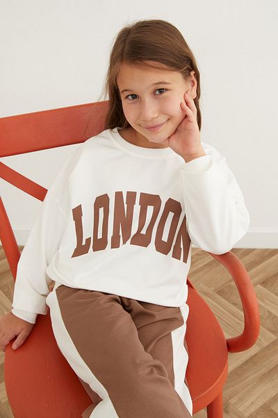 Fulla Moda London Printed Crew Neck Girl's Suit