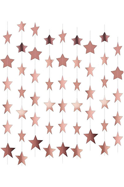 Gcweiyyds Set de 2 ghirlande de Crăciun GCWEIYYDS, hârtie, auriu roz, 4 m