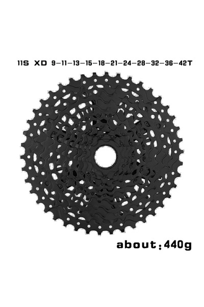Choice دراجة جبلية GOLDIX سوداء اللون، 11 سرعة، 9-42 سن، XD، ترس فضي فاتح، 9-...
