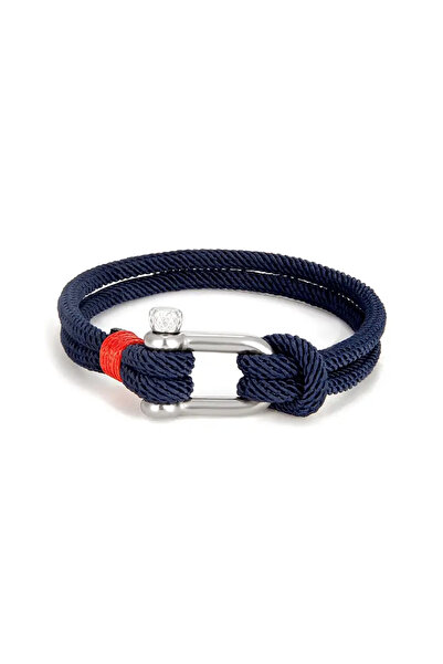 Choice سوار نجاة أزرق من الفولاذ التيتانيوم الأسود للرجال على شكل حرف U بطول ...