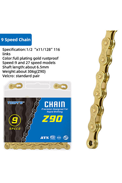 Choice 9S TOOPRE MTB Bicycle Chain 1/ 6/7/8 /9 /10 /11 /12 Speed Gold Mountai...