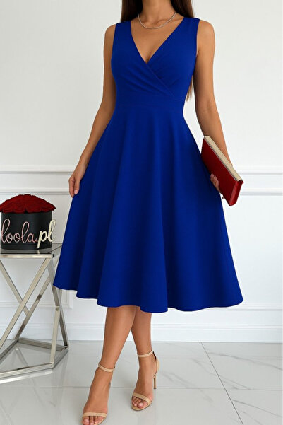 Kokosh moda Rochie midi evazată cu guler dublu pentru femei