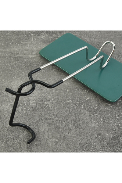 Choice حامل إضاءة من الفولاذ المقاوم للصدأ باللون الأسود مع خطافات وحامل مصبا...