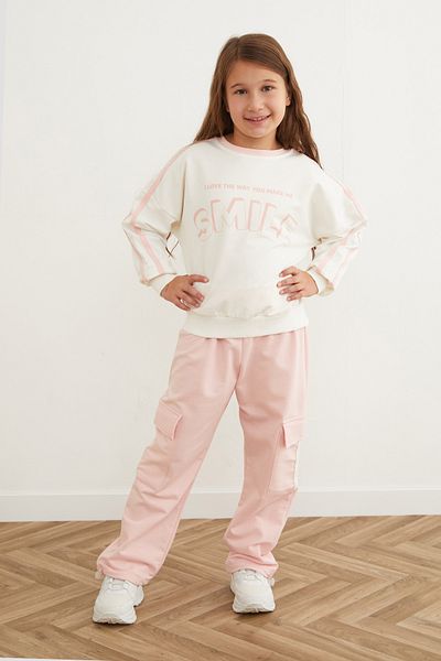 Fulla Moda Smile Printed Girl's Suit with Stopper Legs