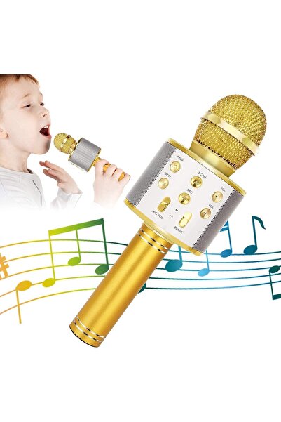 Generic ميكروفون كاريوكي لاسلكي جديد متوافق مع بلوتوث، جهاز كاريوكي للأطفال ق...