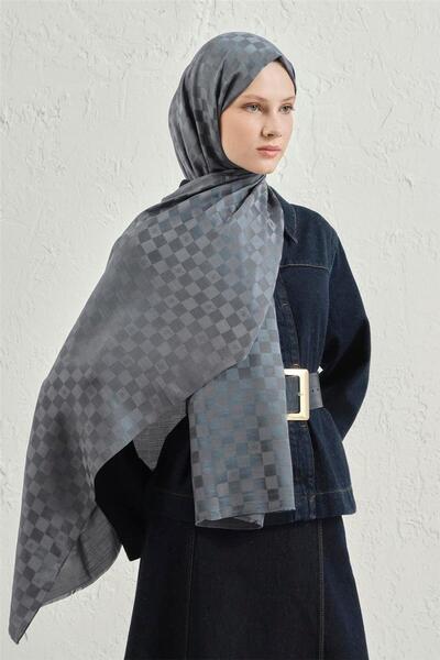 Armine Elegance Silk Cotton Checkerboard Shawl 19