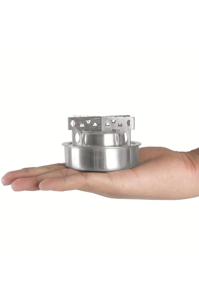 Choice Light Grey Portable Stainless Steel Alcohol Stove, Outdoor Camping Hik...