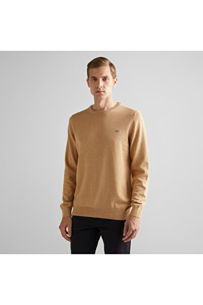 Gant Erkek Kahverengi Regular Fit Bisiklet Yaka Kazak