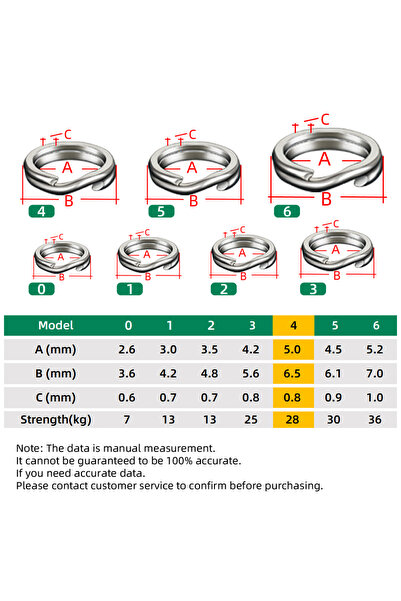 Choice3 100 قطعة مقاس 4 حلقات صيد مقسمة من 50 إلى 100 قطعة حلقات طُعم من الفو...