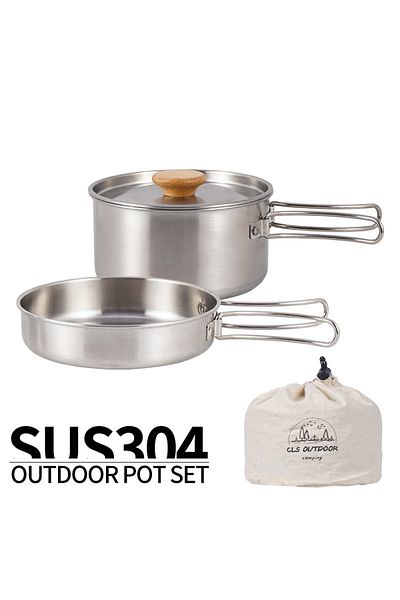 Choice SET NOBANA Camping Pot Set 304 Stainless Steel Outdoor Cookware Kit Cooking Set Travel Tableware Tou