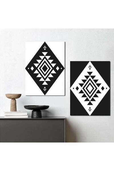 Emoda home Trove لوحة جدارية من قماش الأزتك من إيمودا - تصميم تجريدي هندسي أس...