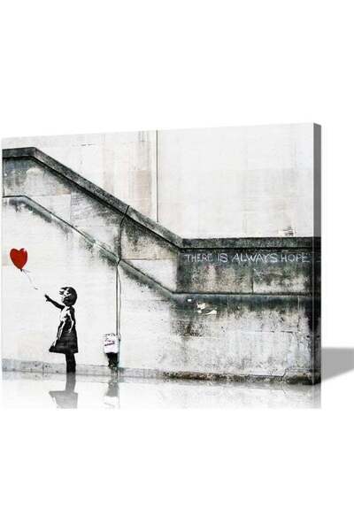 Emoda home Trove لوحة فنية جدارية مع بالون أحمر - ملصق قماشي ملون من فن البوب ​​- ديكور شارع للغرفة