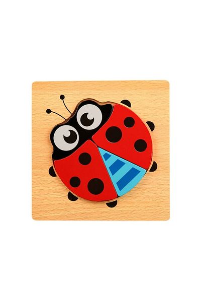 Mixbo Puzzle din lemn pentru copii Mixbo, gargarita, 5 piese, 15 x 15 cm, multicolor