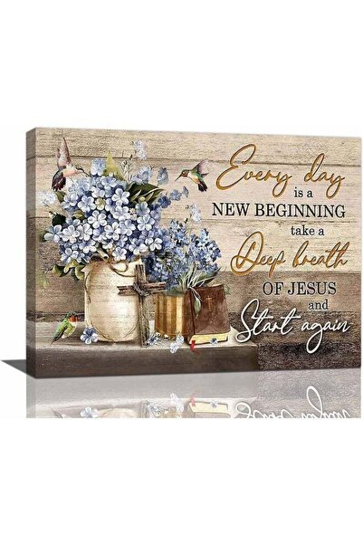 Emoda home Trove ديكور حمام فني جداري عتيق ريفي صور زهور زرقاء ديكور جداري ري...