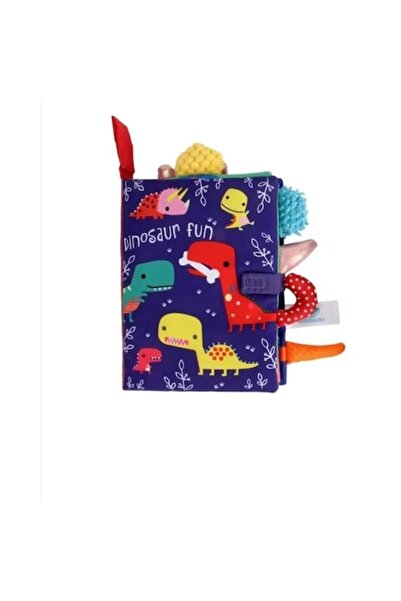 Mixbo Carte senzorială pentru bebeluși Mixbo, Dinozauri, Textil, 8 pagini, Mu...