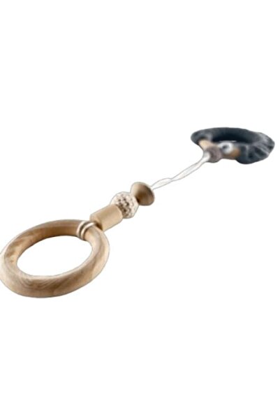 Mixbo Accesoriu pentru pătuț cu clopoțel, lemn și material textil, cerc, 29 c...