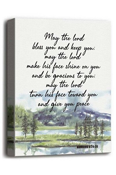 Emoda home Trove لوحة فنية جدارية من القماش أرقام 6: 24-26- ليباركك الرب ويحميك الكتاب المقدس س