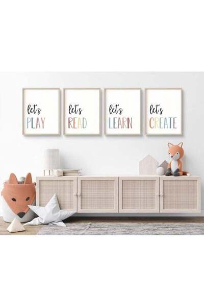 Emoda home Trove ديكور فني جداري لغرفة لعب الأطفال، لافتة قراءة للعب، لوحة فن...