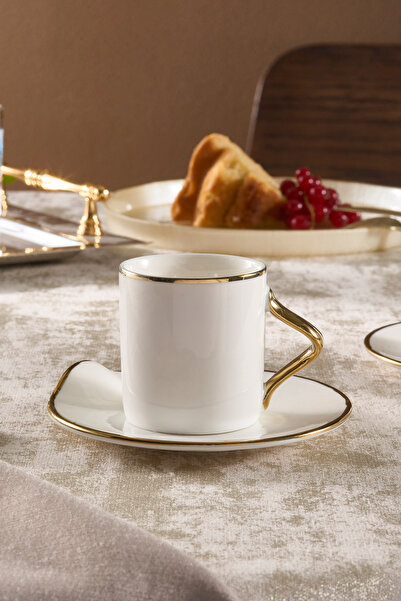 Karaca Charm Coffee Cup Set for 2 Persons 110 ml Gold