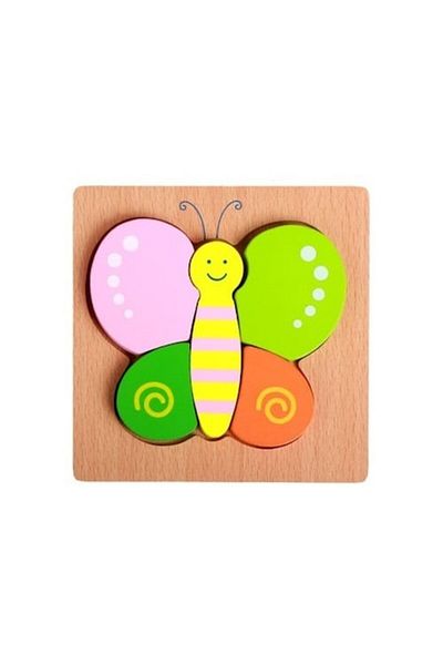 Mixbo Wooden Puzzle for Kids Mixbo, Butterfly, 5 Pieces, 15 x 15 cm, Multicolor