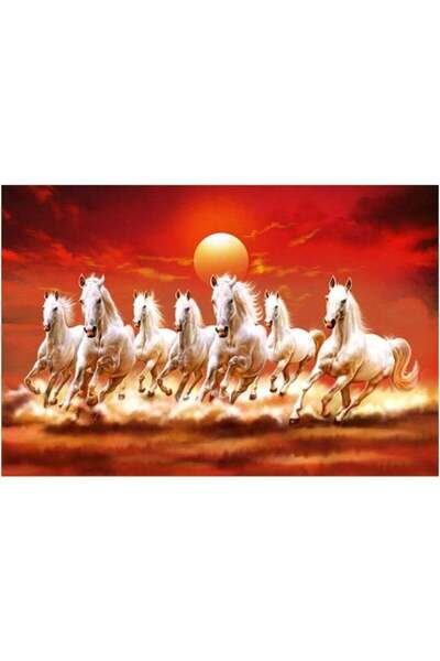 Emoda home Trove ملصق فاستو لسبعة خيول كبير الحجم، لوحة فاستو لسبعة خيول، فاس...