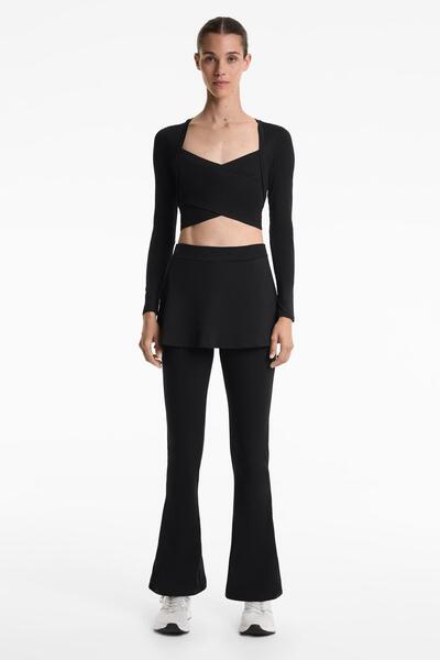 Oysho Comfortlux high rise flare trousers with skirt