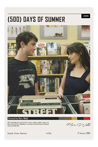 Emoda home Trove ملصق فيلم 500 يوم من الصيف، ملصق قماشي بدون إطار: 12 × 18 بو...