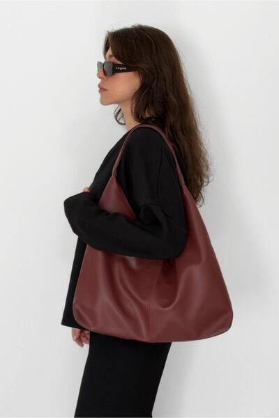 Yuka Atelier حقيبة كتف Laura للنساء من الجلد الصناعي ذات مظهر كاجوال وحجم كبير