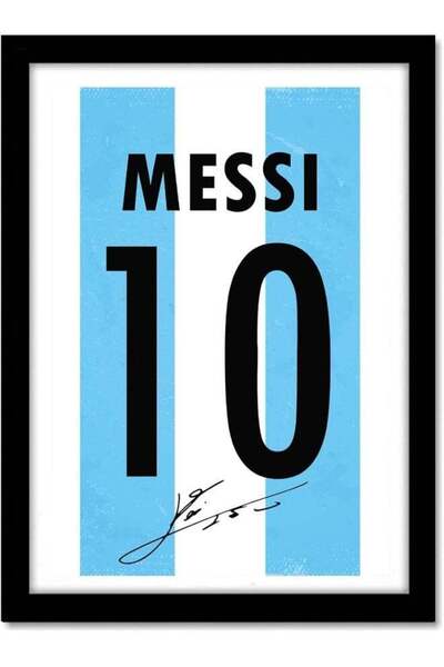 Emoda home Trove ملصق فني مؤطر لقميص ميسي الأرجنتيني لمانشستر يونايتد، متعدد ...