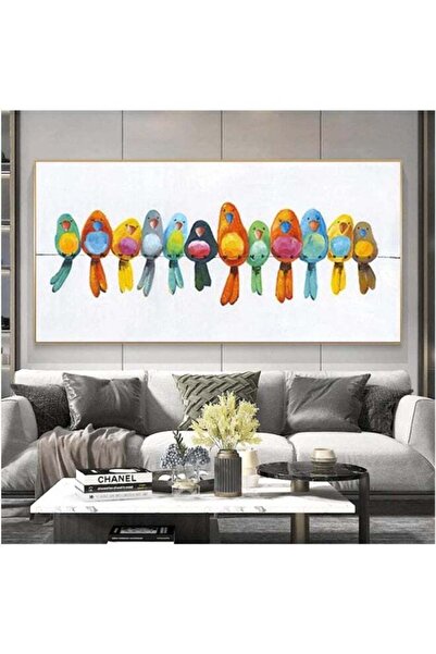 Emoda home Trove لوحة قماشية لطائر صغير لطيف يجلس على الأرض من Plamc لغرفة ال...