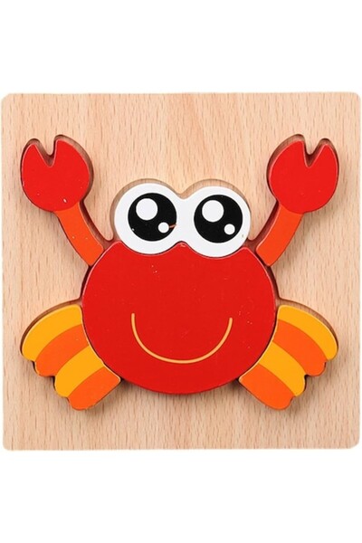 Mixbo Wooden Puzzle for Kids Mixbo, Crab, 5 Pieces, 15 x 15 cm, Multicolor