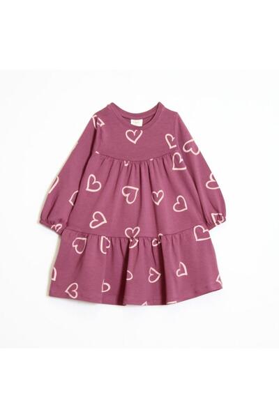 OZZY KİDS Girl's Heart Patterned Dress