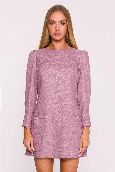 Made of Emotion Long-sleeved trapeze mini dress