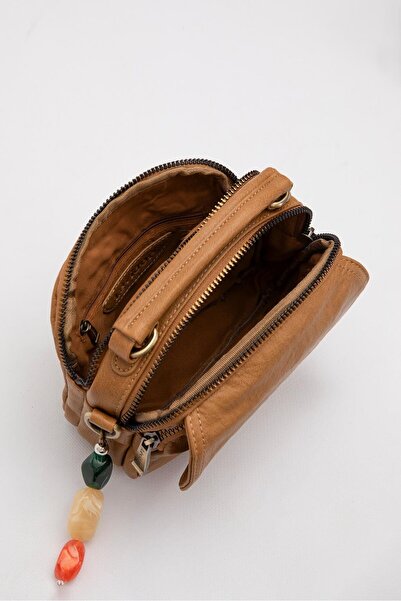 Levidor Etnik Desen Askılı Bohem Tarz Günlük Küçük El ve Omuz Çantası 930376 Kahve