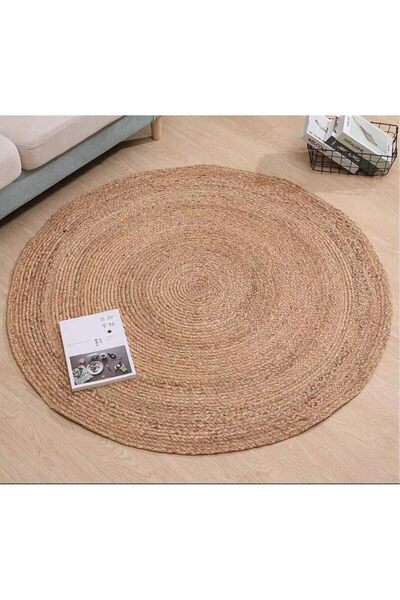 genric FFD Hand Woven Farmhouse Jute Area Rug Carpet Jute Carpet Rug Carpet Natural Handwoven Rug 80cm