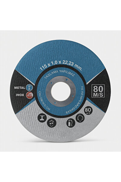 NZB İnox Kesme Diski Metal Kesici 115x1,0x22,23 Mm İnce Taş Disk Spiral Demir Kesici Disk