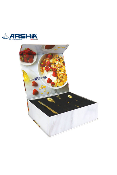 Arshia Arshia German Luxury Stainless Steel Cutlery Set, 50 Pieces, Silver + Free Gift