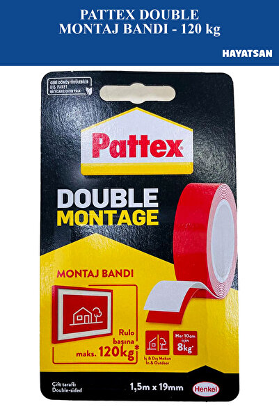 Pattex Double Montaj Bandı - 120 kg - çift taraflı bant