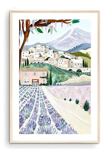 Emoda home Trove طباعة فنية من نيشنكوج بروفانس - حقول الخزامى، فرنسا، لوحة جد...