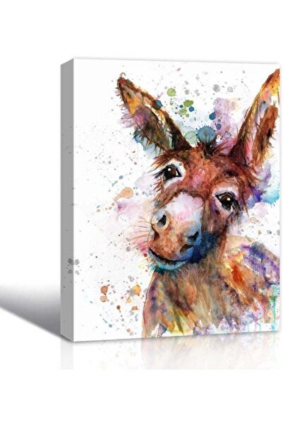 Emoda home Trove ديكور جداري على شكل حمار بألوان مائية لمنزل ريفي