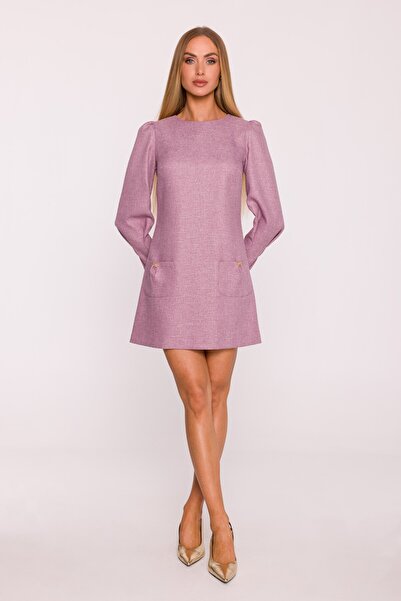 Made of Emotion Long-sleeved trapeze mini dress