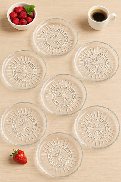 KAMPANYALI Rayan Toscana 6’lı Cam Pasta Tabağı Takımı – 16 cm, Şık Cam Pasta ...