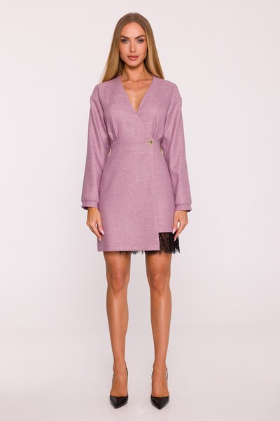 Made of Emotion Tweed mini dress with lace insert