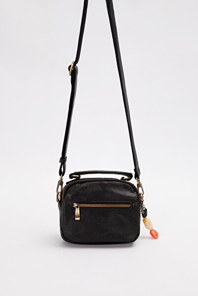 Levidor Etnik Desen Askılı Bohem Tarz Günlük Küçük El ve Omuz Çantası 930376 Siyah