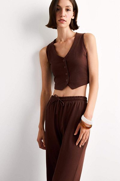 DeFacto Fitted Buttoned Vest F9014Ax25Sm