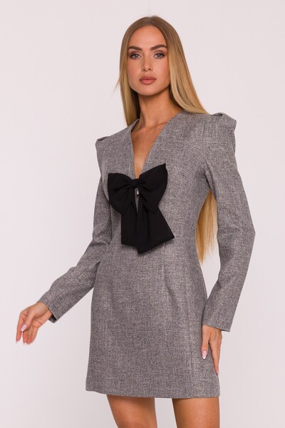 Made of Emotion Long-sleeved mini dress with chiffon bow