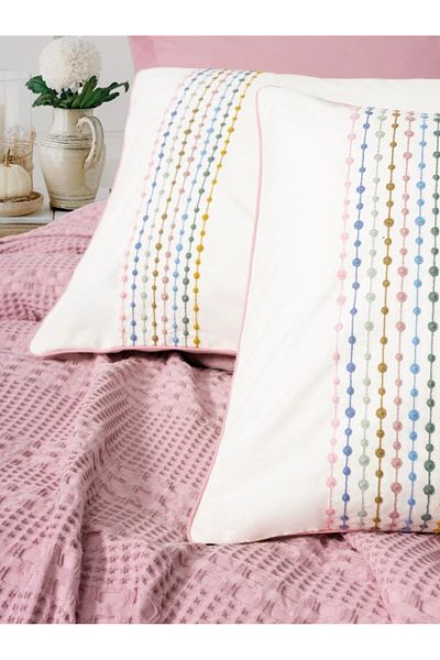 Cotton Box Aura Double Pique Set Pebble Fitted Sheet
